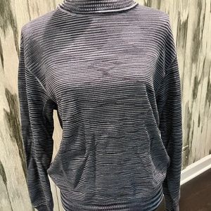 Men's Missoni sweater - Size Euro 48 (US medium) stripe print of blues &  grey